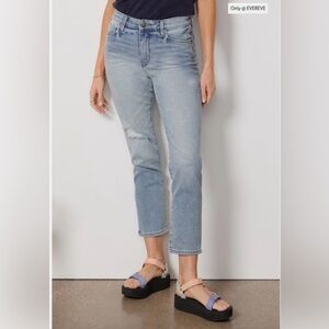 Evereve High Rise The Ever Straight Ankle Jeans in Traveled Wash, Sz 24